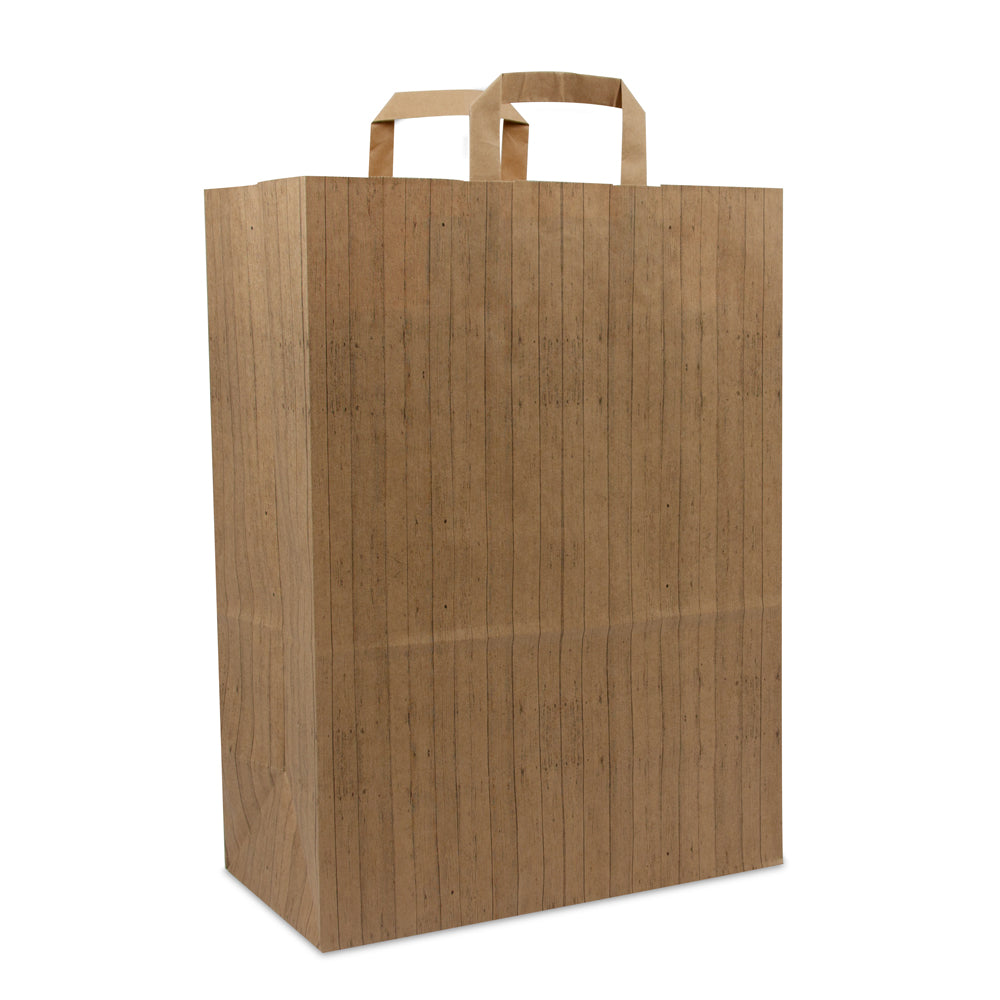 Kraft tassen FSC® - Houtstructuur Opdruk