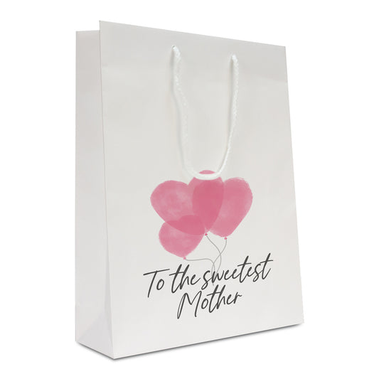 Luxe papieren Moederdag tassen - To the sweetest Mother opdruk