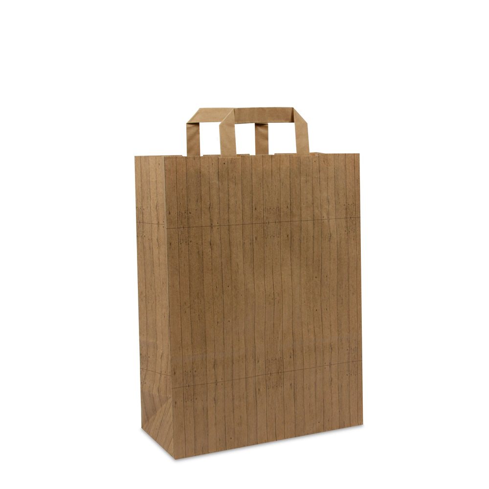 Kraft tassen FSC® - Houtstructuur Opdruk