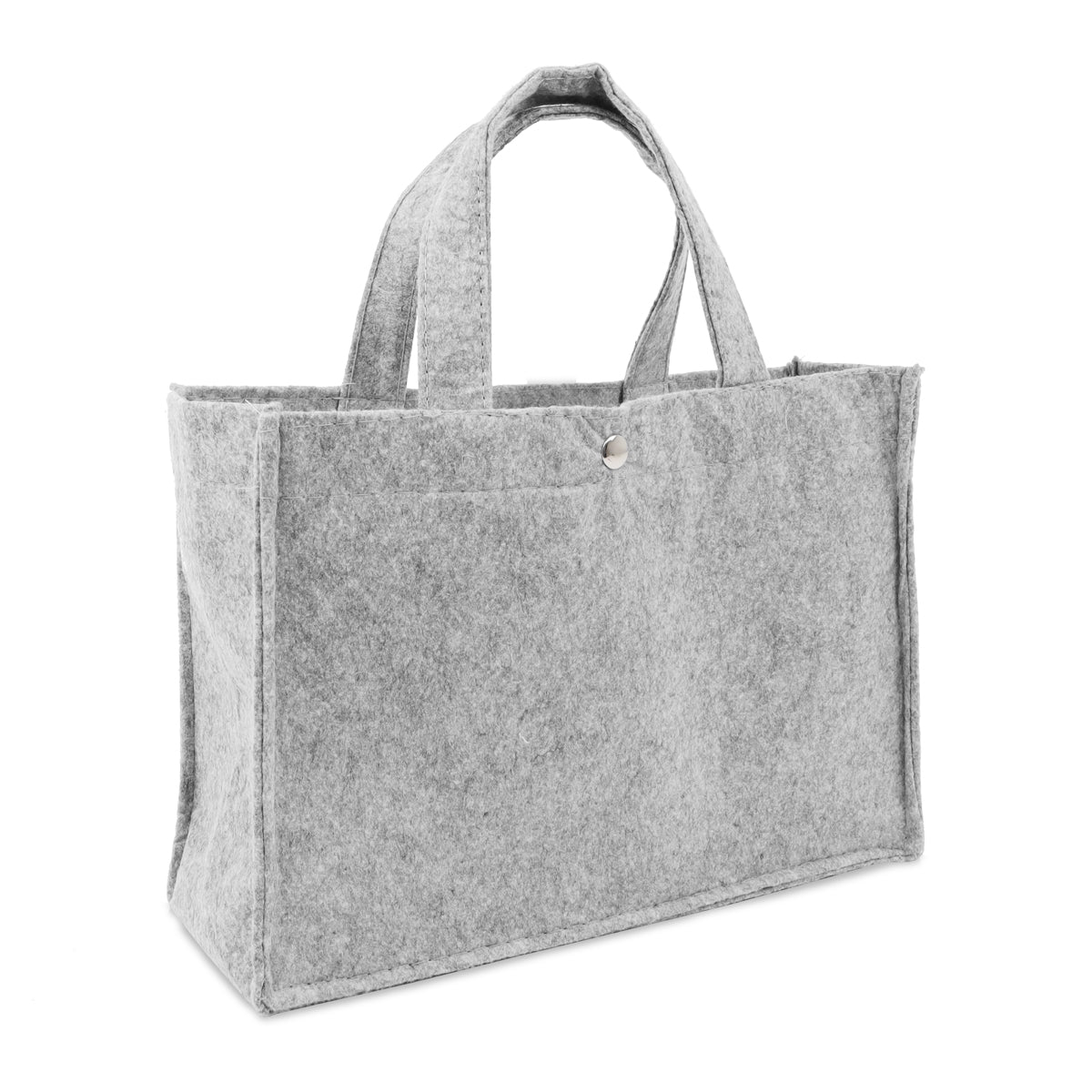 Kleine vilten tas voorzien van drukknoop