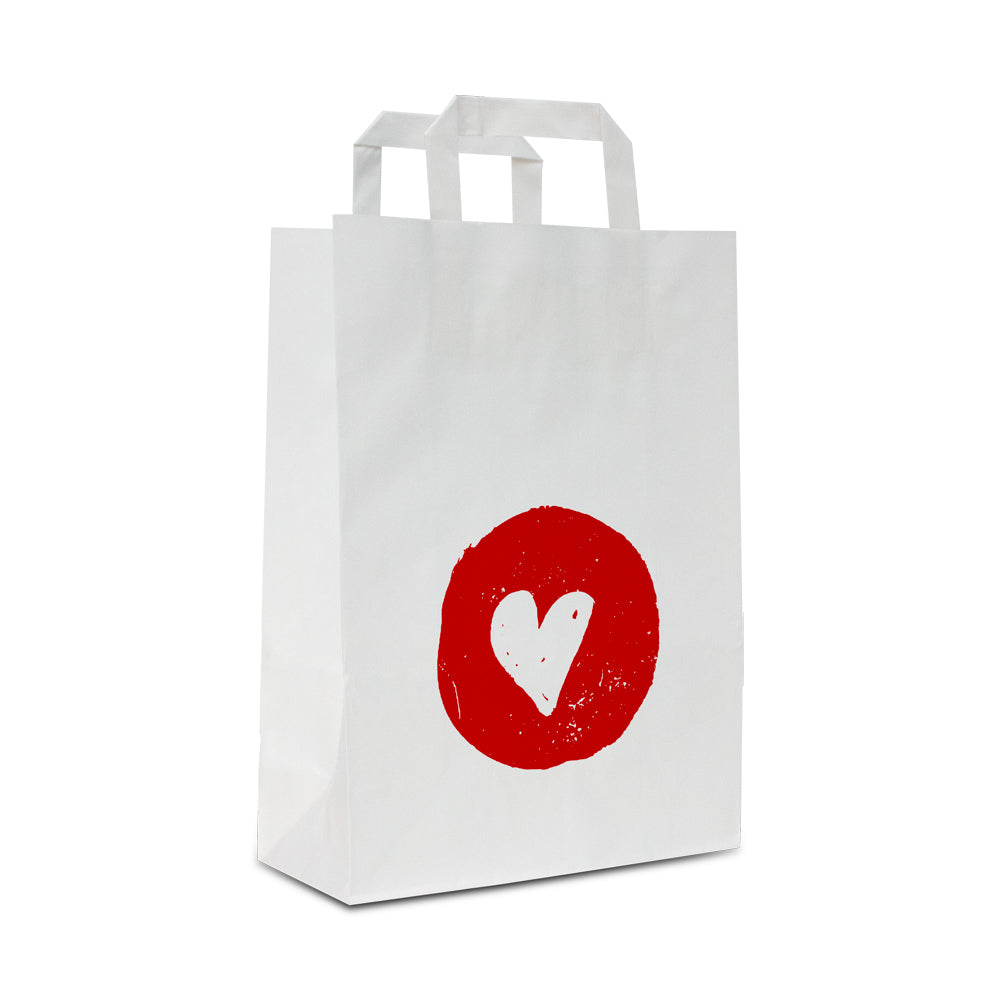 Papieren kraft tassen - Heart opdruk