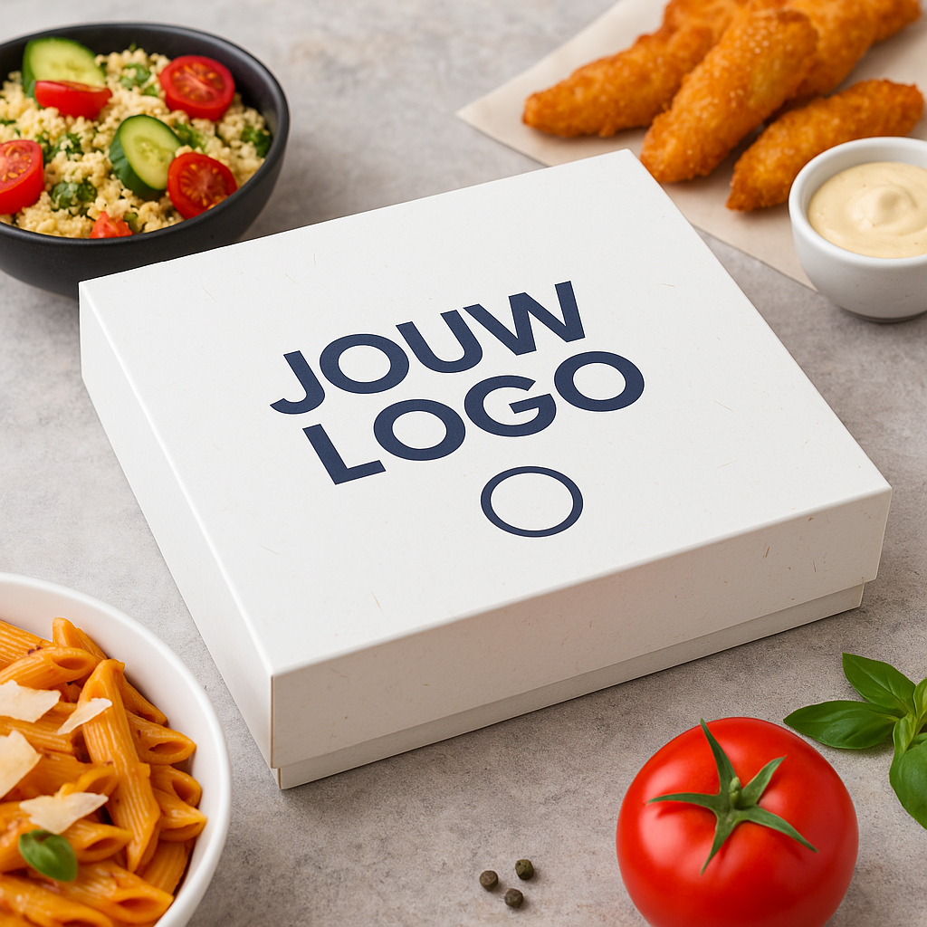 Voorbeeld van bedrukte maaltijd dozen van Dutch Promo Bags