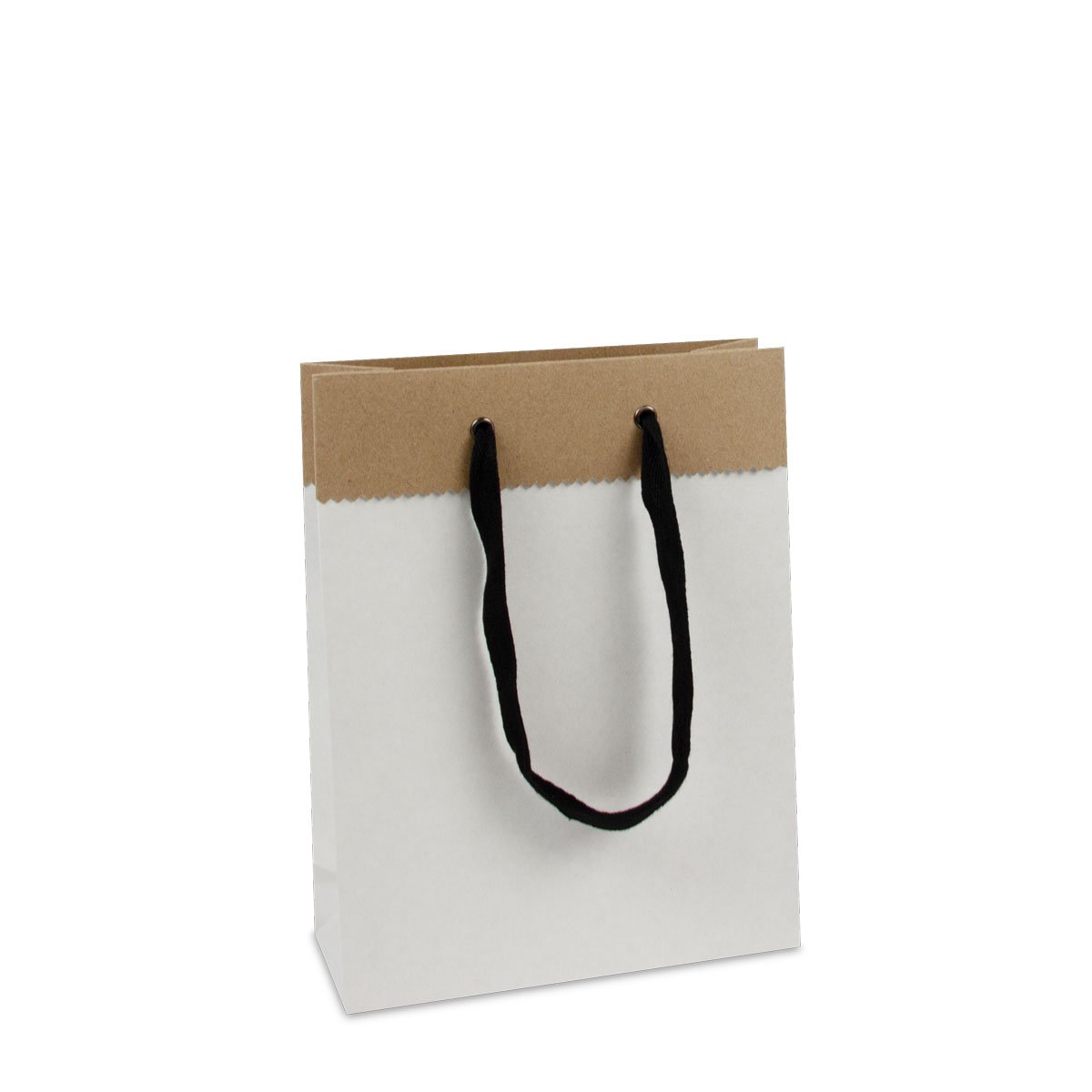 Luxe gerecyclede papieren tassen wit/bruin duplex