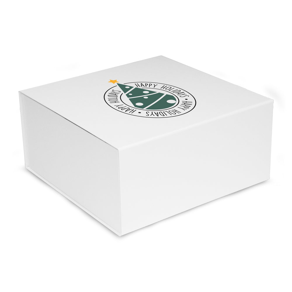 Luxe kerstmagneetdozen - Happy Holidays opdruk