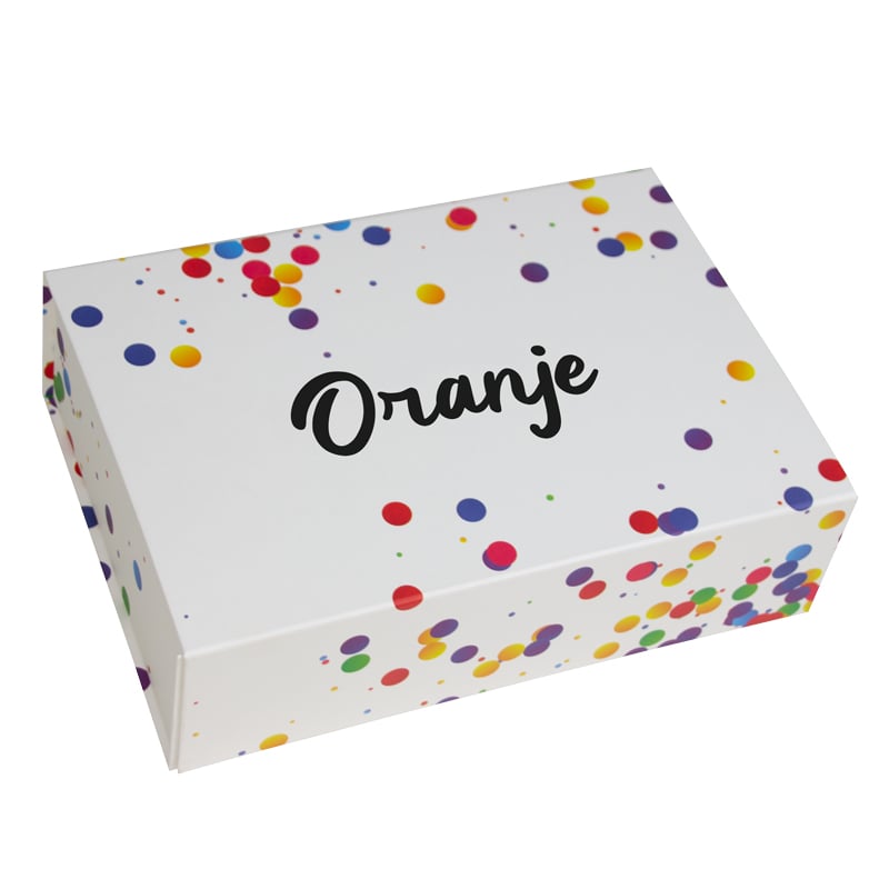 Magneetdozen confetti Oranje