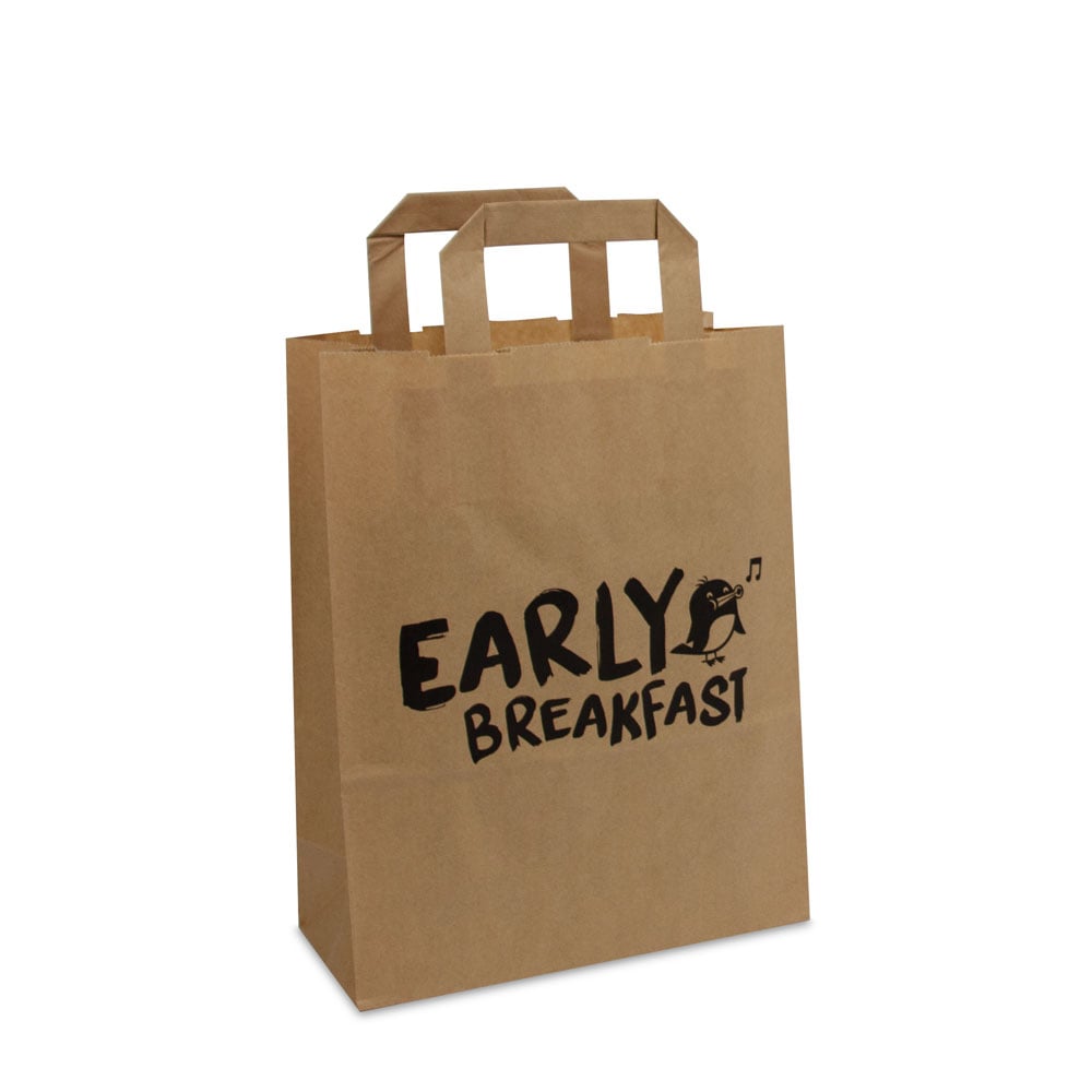 Take away tassen gemaakt van papier Early breakfast opdruk