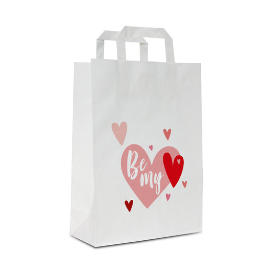 Papieren kraft tassen - Be my valentine opdruk