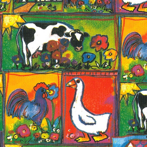 Wit gestreept inpakpapier Boerderij design