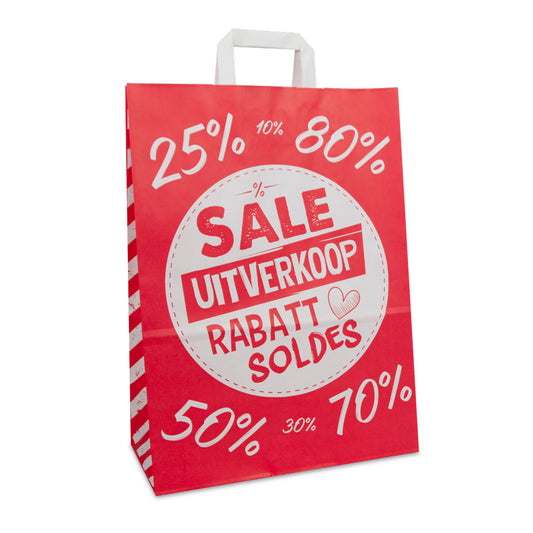 Kraft tassen FSC® - Sale en uitverkoop opdruk