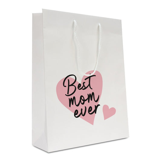 Luxe papieren Moederdag tassen - Best Mom Ever opdruk