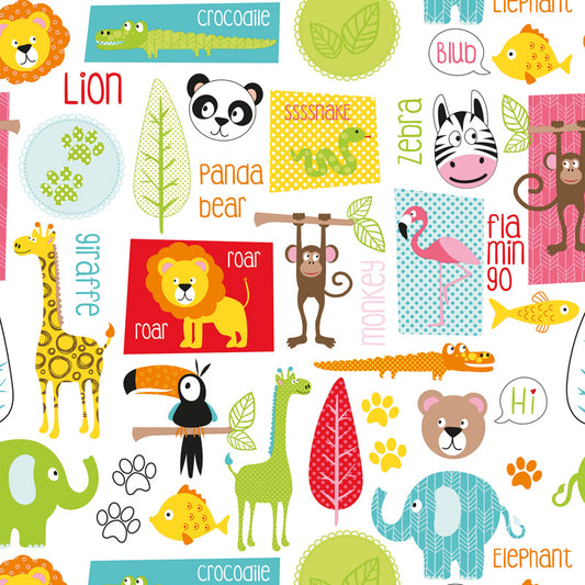 Inpakpapier happy dieren design coated