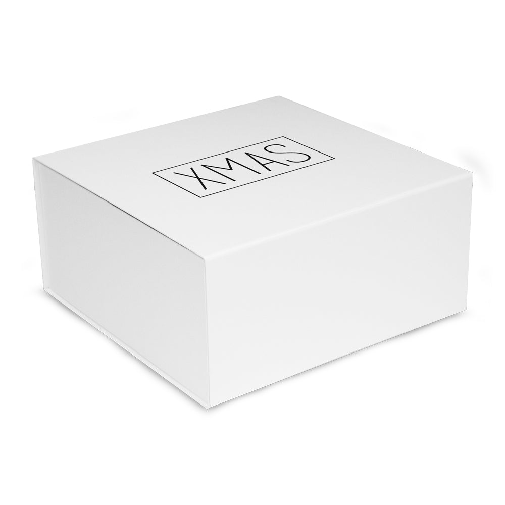 Luxe kerstmagneetdozen met XMAS opdrukking
