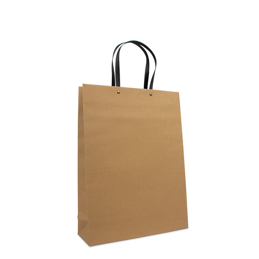 Ecologische luxe papieren tassen met zwarte kraft hengsels
