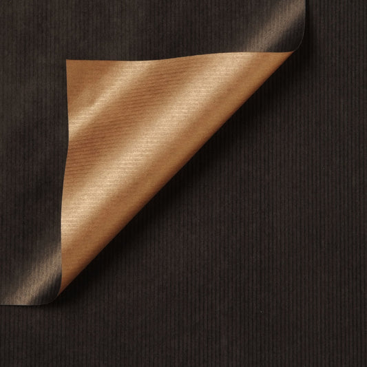 Inpakpapier gestreept zwart/goud