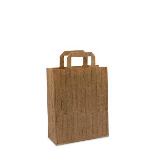 Kraft tassen FSC® met houtstructuur opdruk