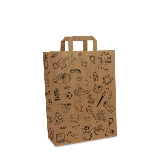 Kraft tassen FSC® - Doodle Retail Opdruk