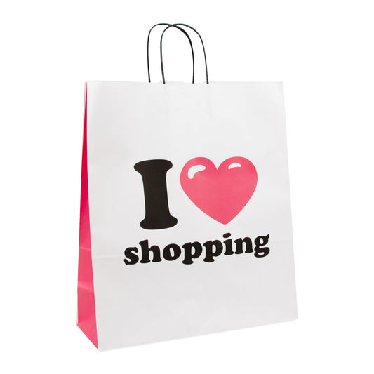 Twisted papieren tassen - I love shopping