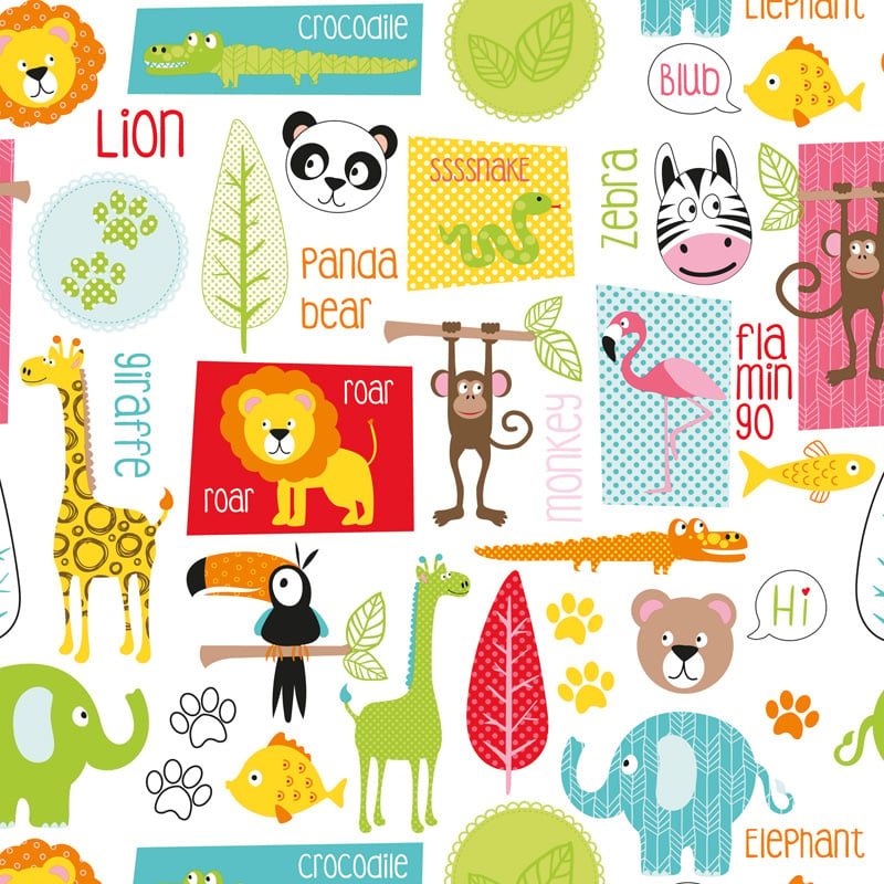 Inpakpapier happy dieren design coated