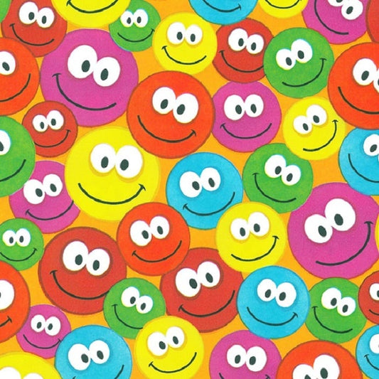 Inpakpapier smiley design coated