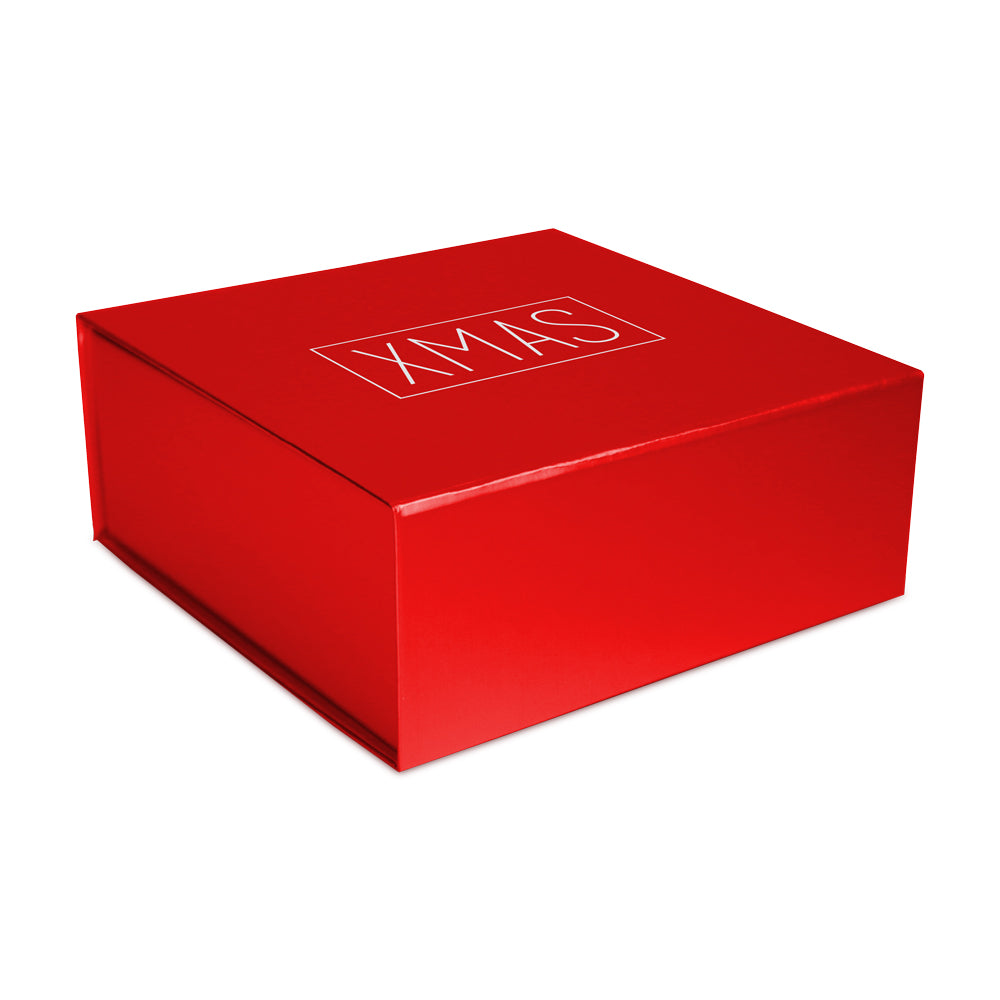 Luxe kerstmagneetdozen met XMAS opdrukking